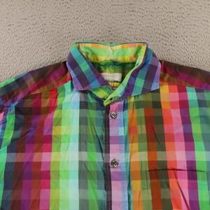Eton Multicolor Plaid Casual Button Down Shirt